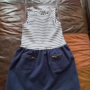 Janie and Jack Navy and White Striped Top